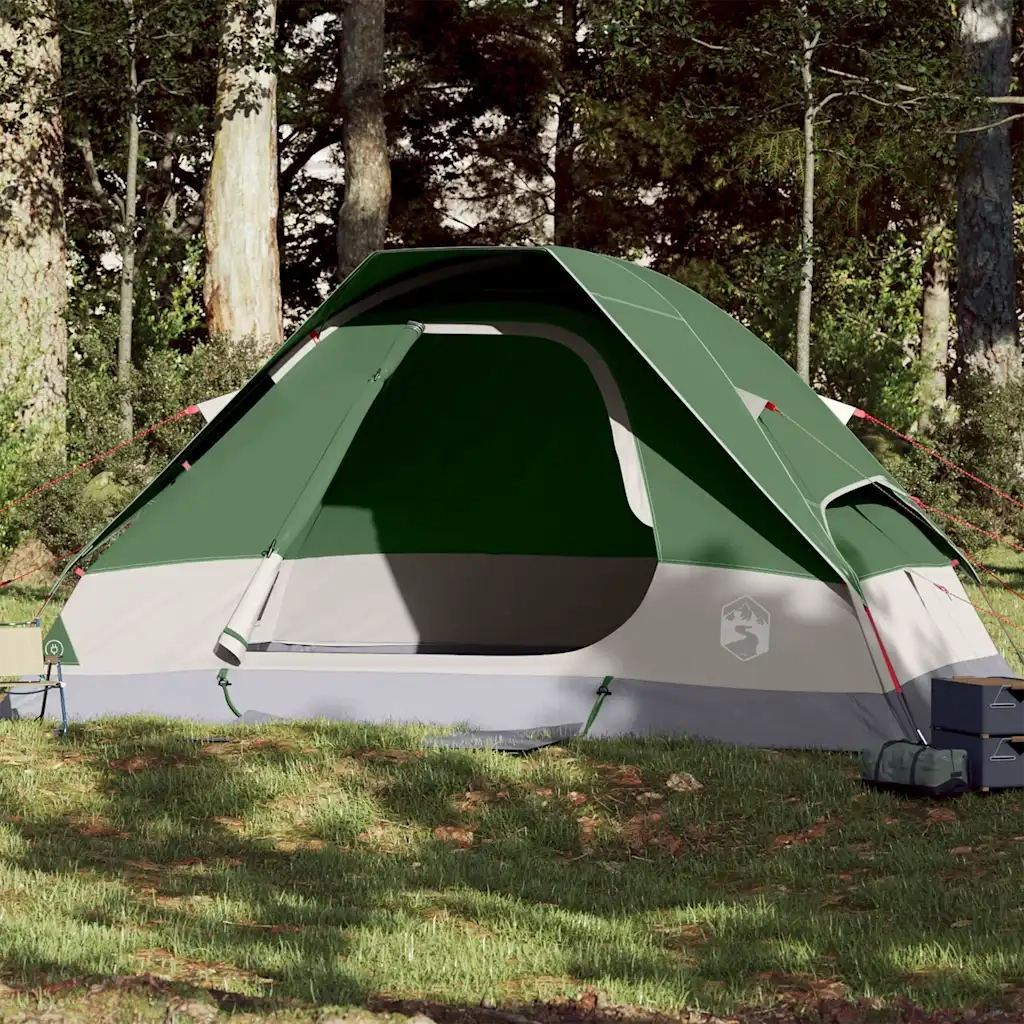 Tenda da Campeggio a Cupola per 6 Persone-Tenda per Escursionismo Verde Impermeabile 305236
