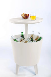 Tavolino Termico Piano Rialzabile Ø49,5 cm in Resina Keter Cool Bar Bianco