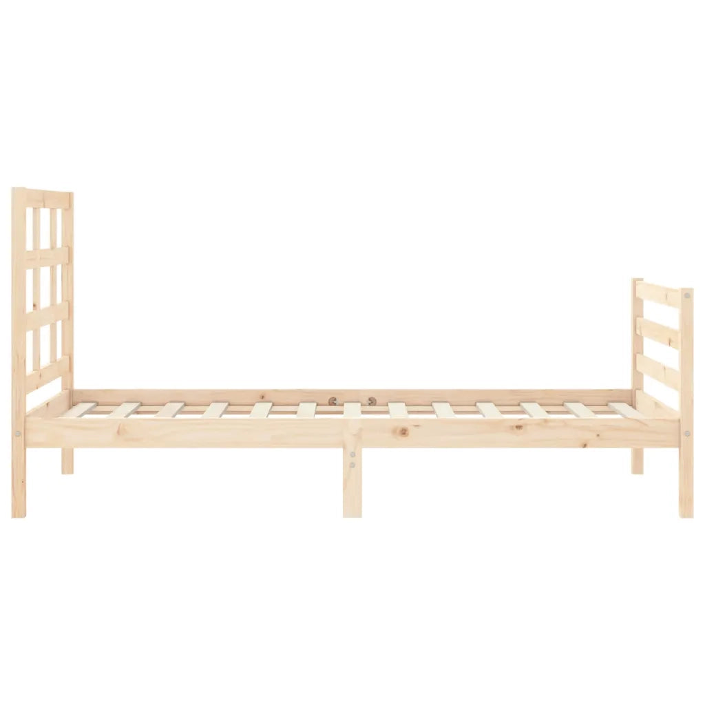 Giroletto con Testiera-Struttura Letto con testiera 90x200 cm in Legno Massello 397345