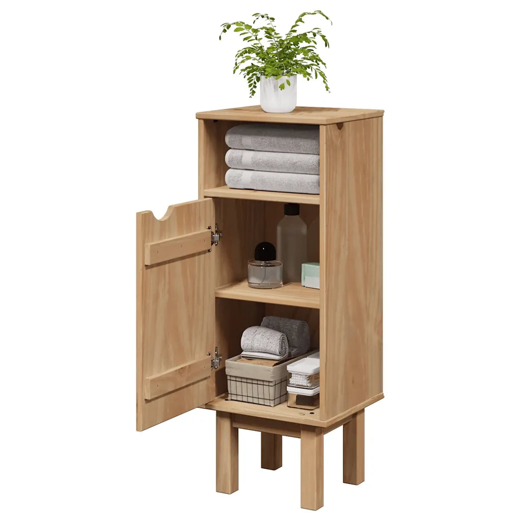 vidaXL Mobile da Bagno OTTA 35x30x90 cm in Legno Massello di Pino