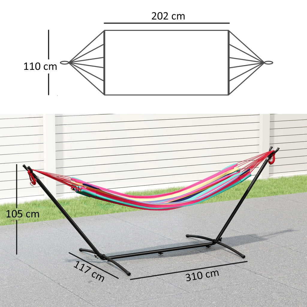 Amaca Autoportante con Supporto ¨C zephmum ¨C Rosso, 310x117x105 cm