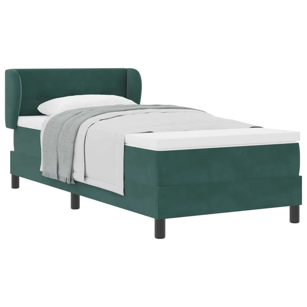 Letto a molle con materasso-Struttura Letto con Materasso Verde scuro 90 x 200 cm Velluto 784888
