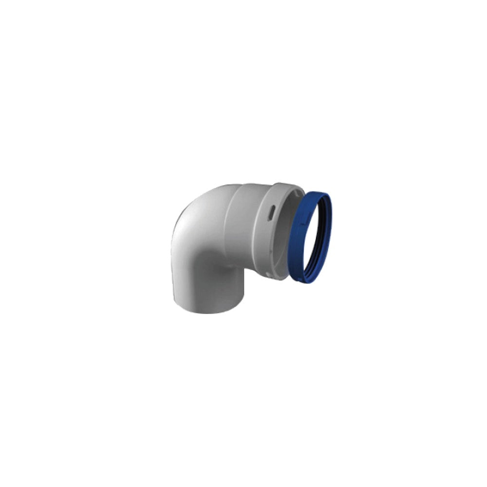 Curva 90 gradi maschio-femmina in alluminio estruso d80 mm e 1 sp mm