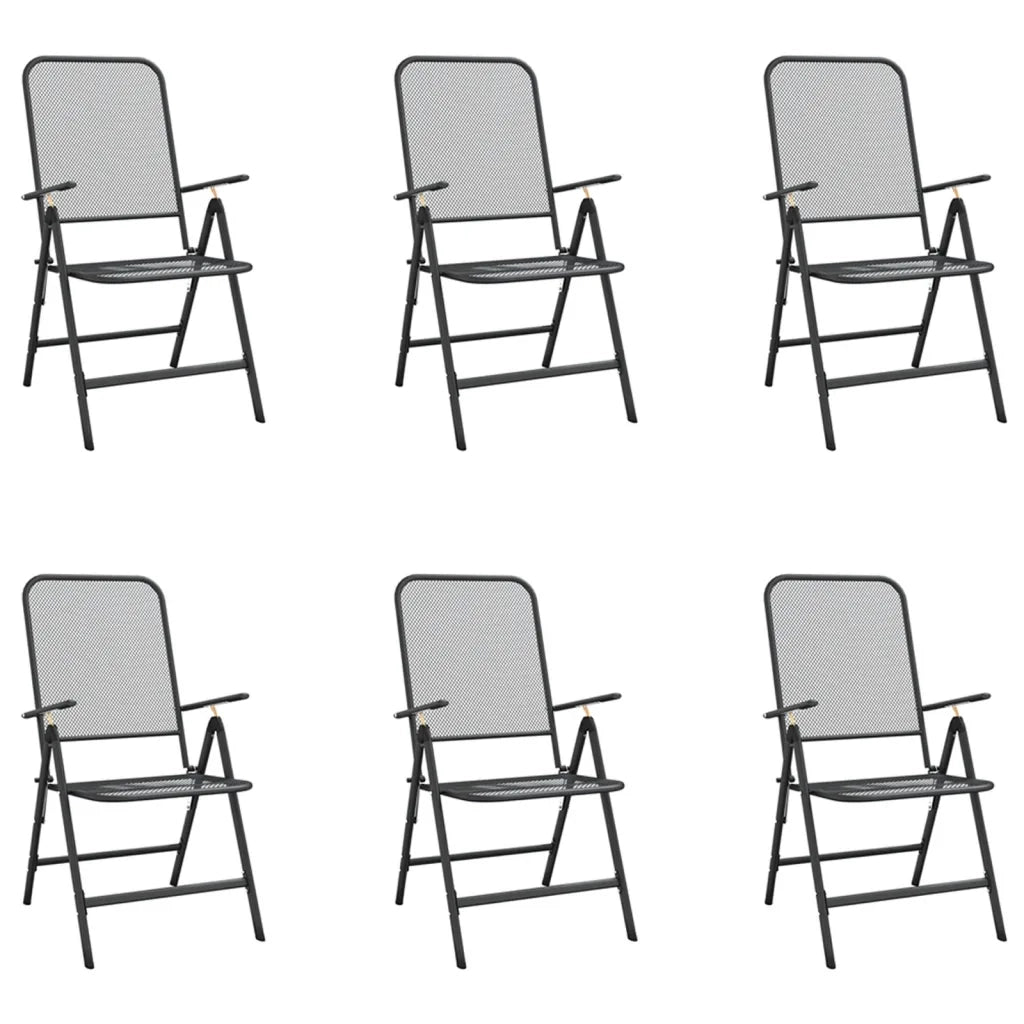 Set da Pranzo da Giardino 7pz | Set Salotto da Giardino Antracite in Rete Metallica