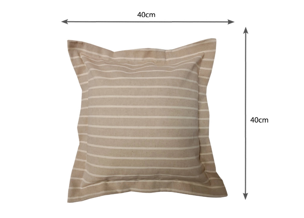 Federa Per Cuscino Arredo Casa Chiusura Zip Fodera Tinto Filo Rigate SV - 40x40 - Beige