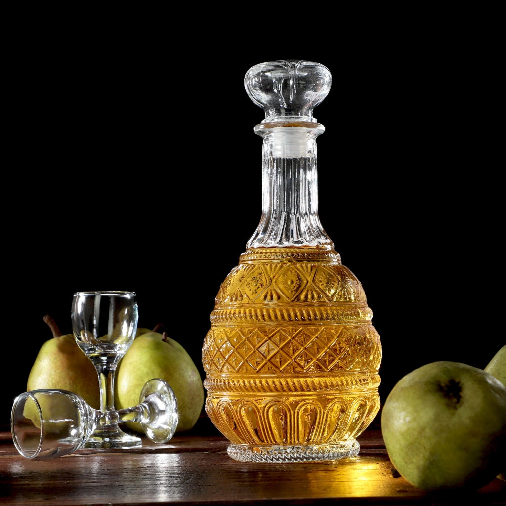 Caraffa per whisky KADAX, bottiglia in vetro cristallo da 1 litro con tappo di sughero, confezione da 6 pezzi.
