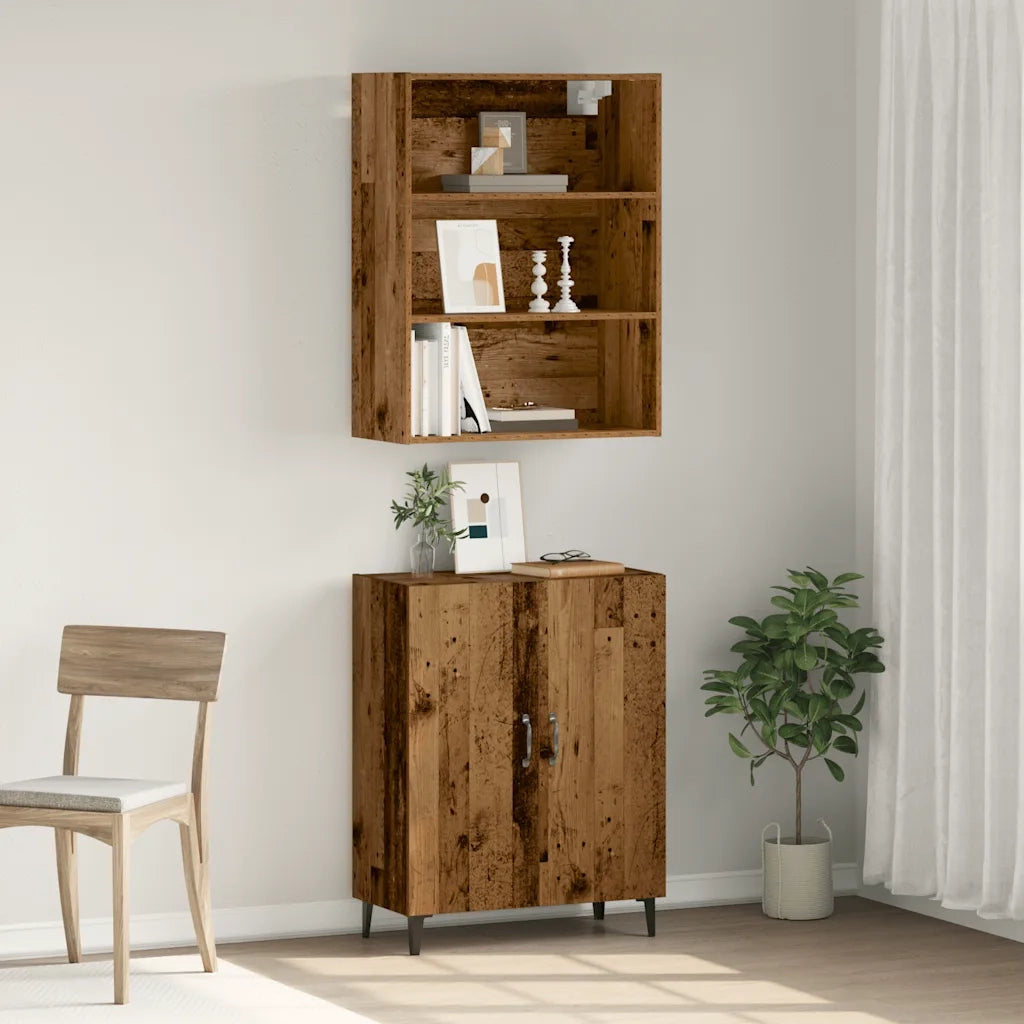 Credenza con Pensile Legno Antico in Legno Multistrato