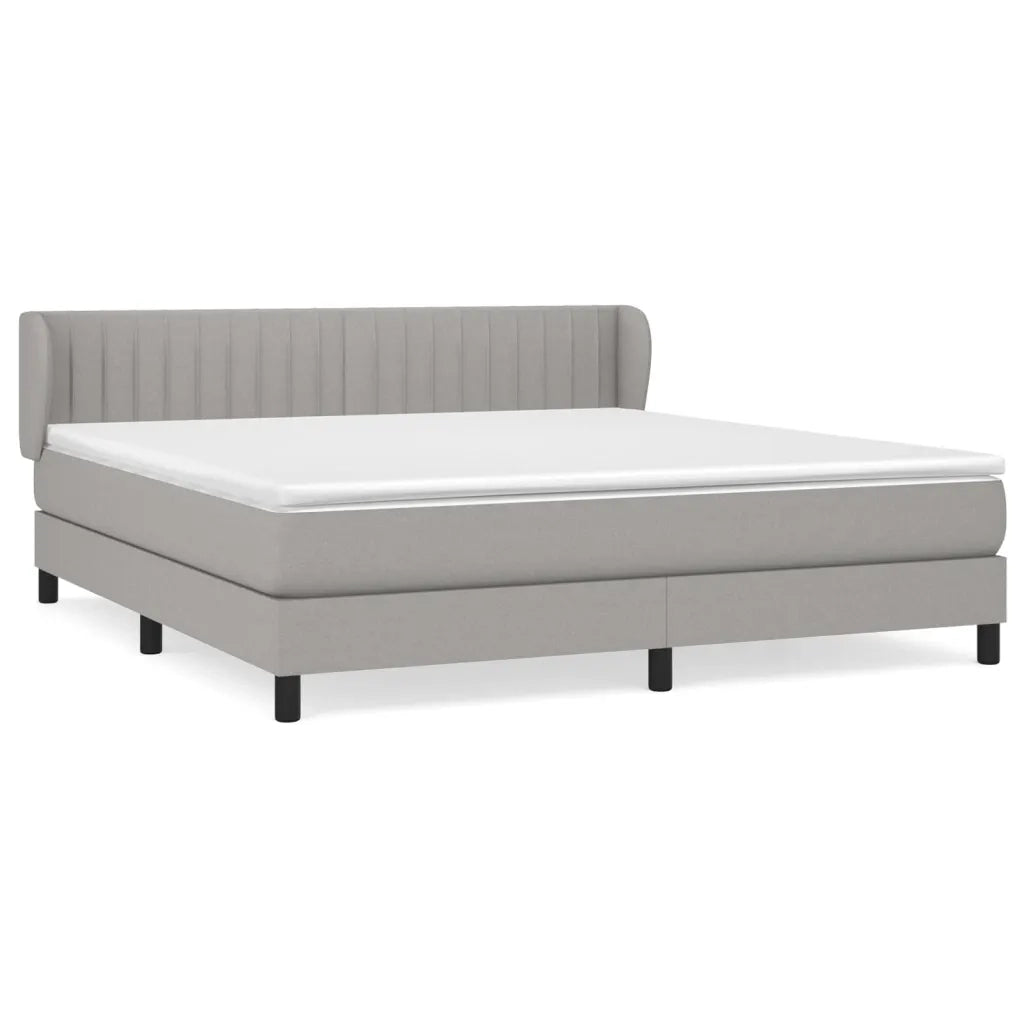 Giroletto a Molle con Materasso Grigio Chiaro160x200 cm Tessuto 3126413