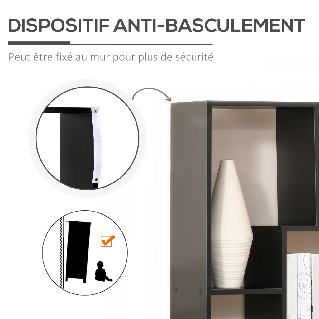 Libreria Scaffale Design Moderno ¨C Minimal ¨C Nero 70x24x178 cm