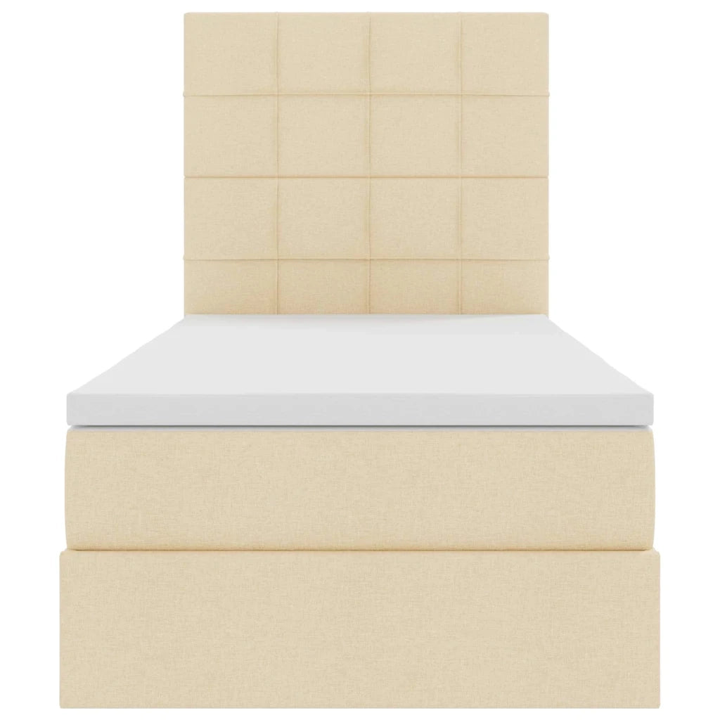 Letto con contenitore e materasso Crema 90 x 200 cm Poliestere