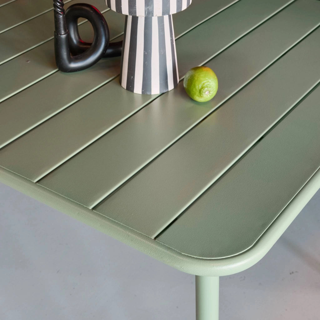 Tavolo da giardino in metallo 6-8 posti, 160cm, verde
