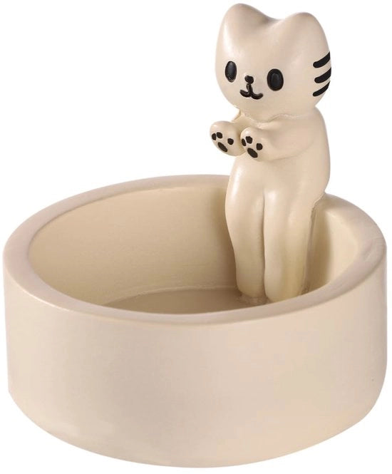Supporto per candela in cera decorativo a forma di gatto - dimensioni 7x7x6,5 cm