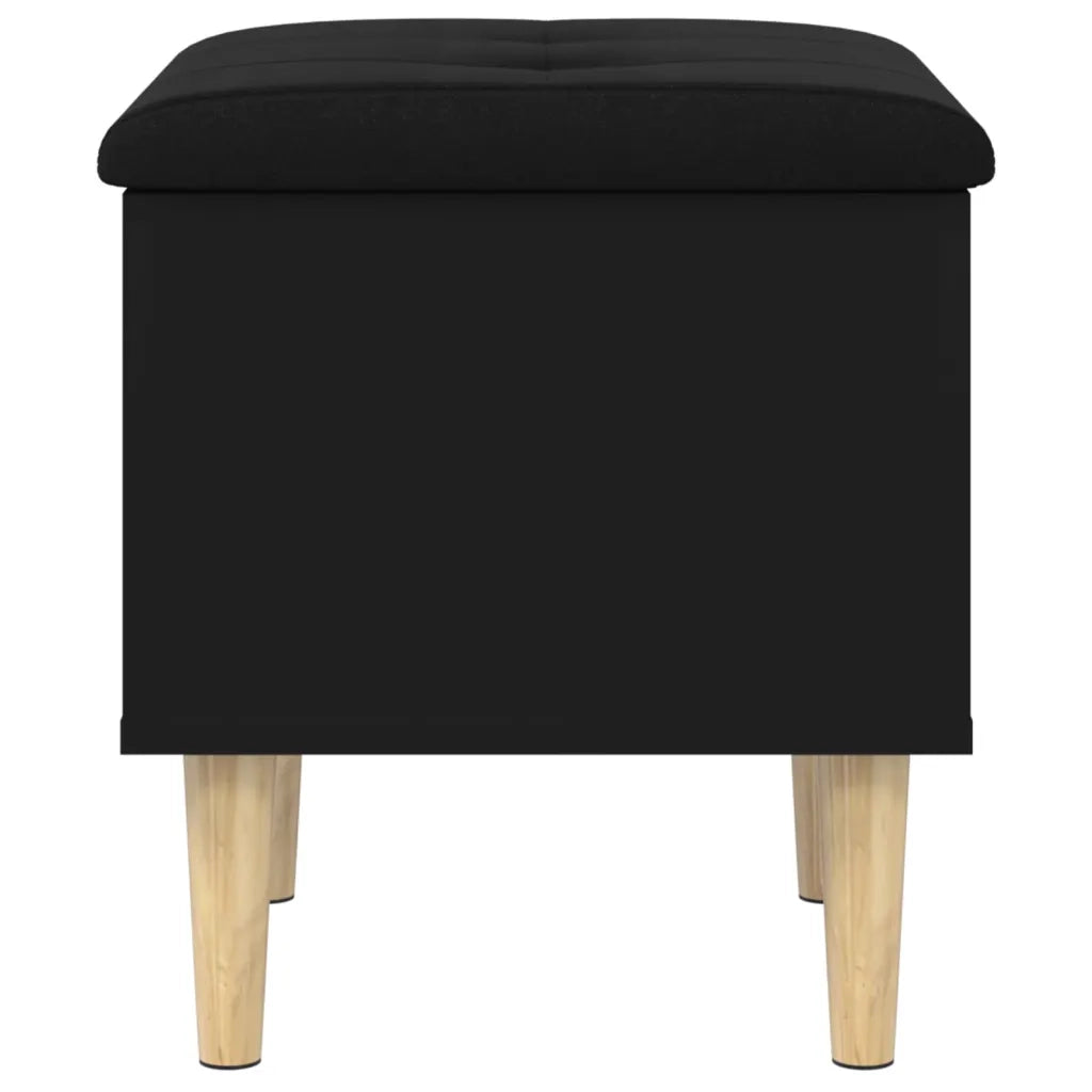Panca Portaoggetti-Sgabello-Panca con Contenitore Nera 42x42x46 cm in Legno Multistrato