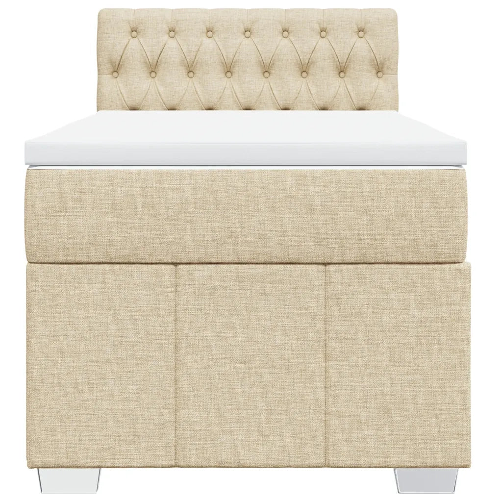 Giroletto a Molle con Materasso Crema 90x190 cm in Tessuto 3289235