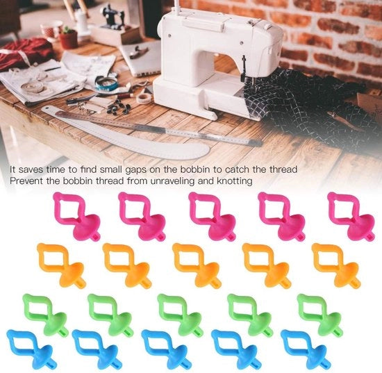 Clip di fissaggio per filo 40 pezzi - Ospita bobina - Organizzatore per cucito a maglia - Previene lo sfilacciamento dei fili - Clip in silicone - Fissaggio del filo - Ospita bobina