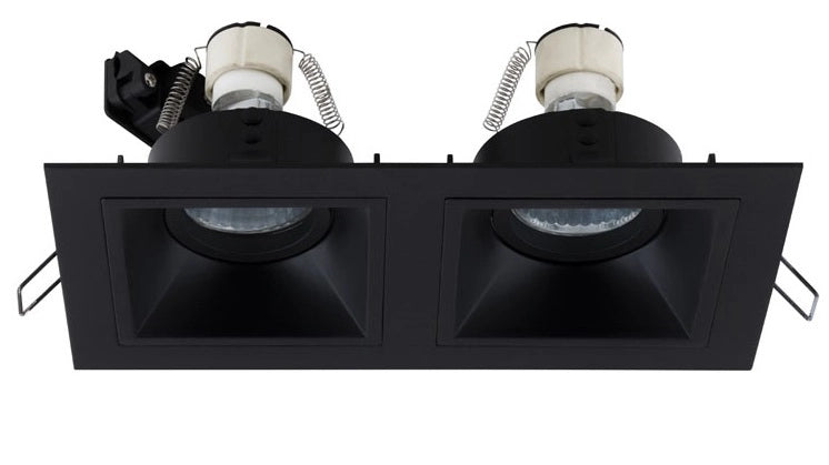 Faretto incasso rettangolare nero 2xGU10 50W Maxlight