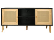 Mobile TV scandinavo in canna "Iguana" - 120 x 30 x 56,5 cm - Nero