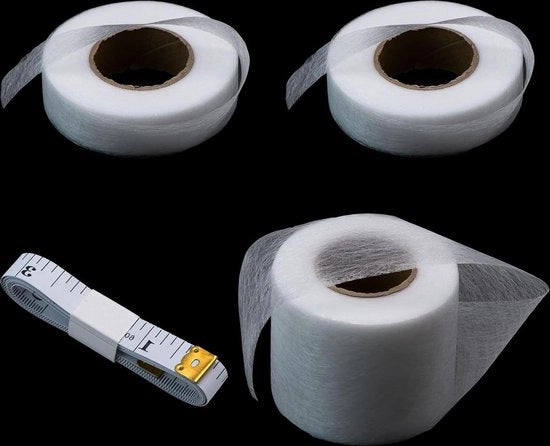 Tre strisce di stiro 20/60 mm x 25 m - per tessuti, tende, pantaloni - resistente al calore - senza cucitura per strisce di stiro