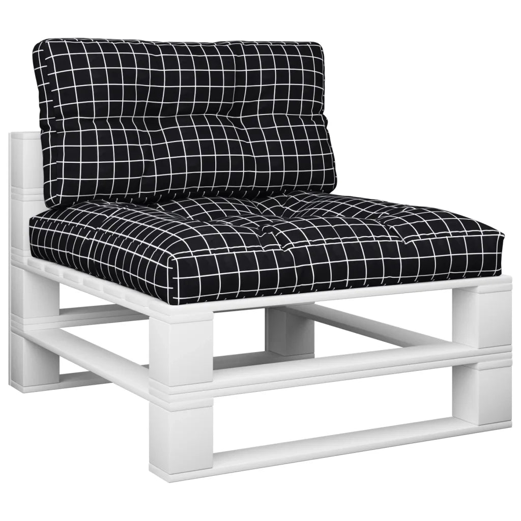 Cuscini per Pallet 2 pz Neri Motivo a Quadri Tessuto 360727
