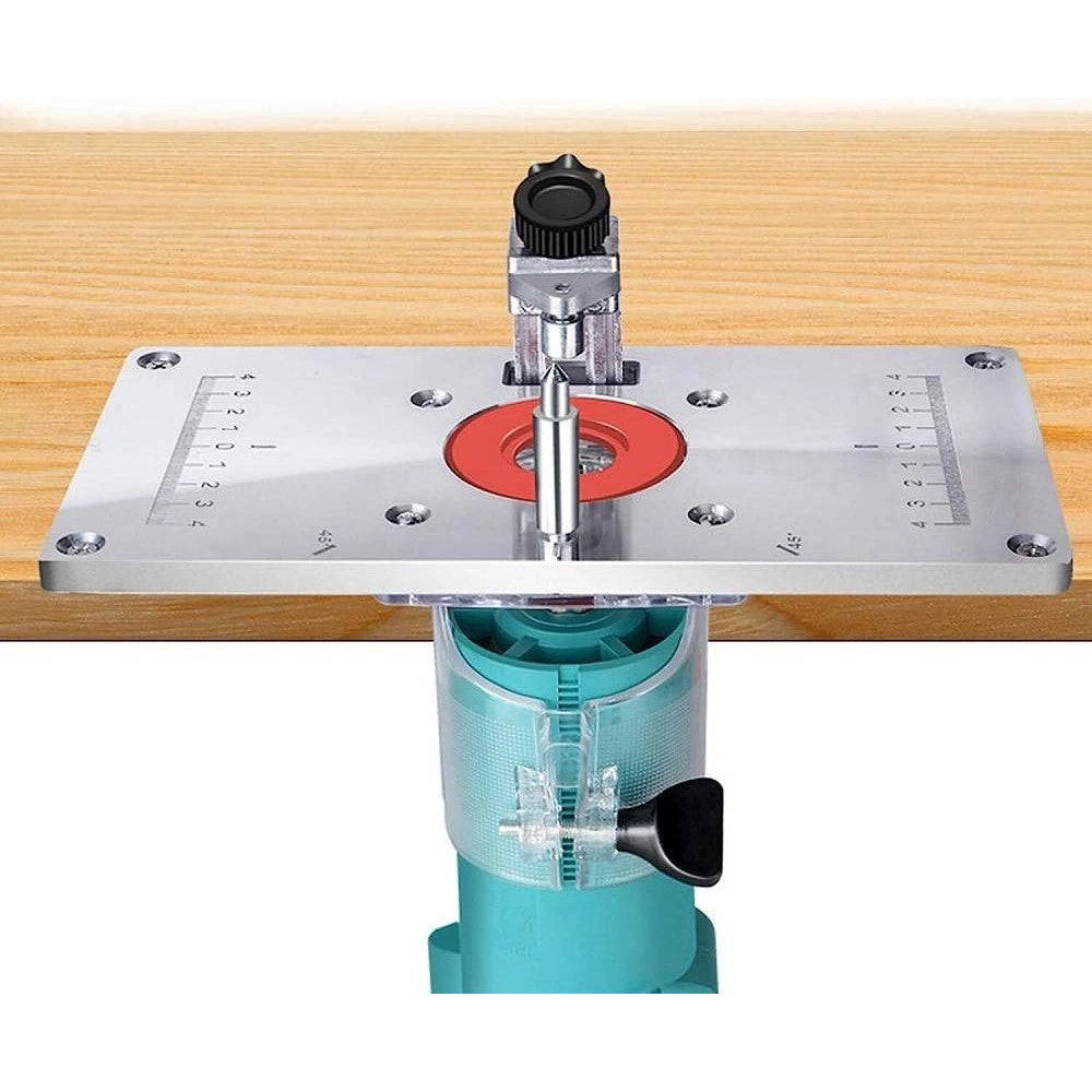 Trade Shop - Piano Di Fresatura Router Piastra Per Fresatrice Verticale Con 4 Anelli Viti -