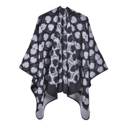 Nuovo scialle diviso in jacquard di cashmere da donna, caldo e spesso.