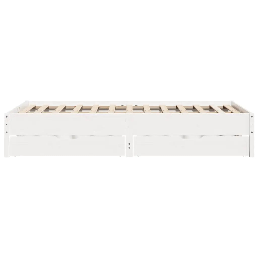 Letto senza Materasso Bianco 150x200 cm Legno Massello di Pino