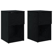 Armadietto per letto 2 pz Rovere Nero 29 x 31,5 x 49 cm CFW4179590