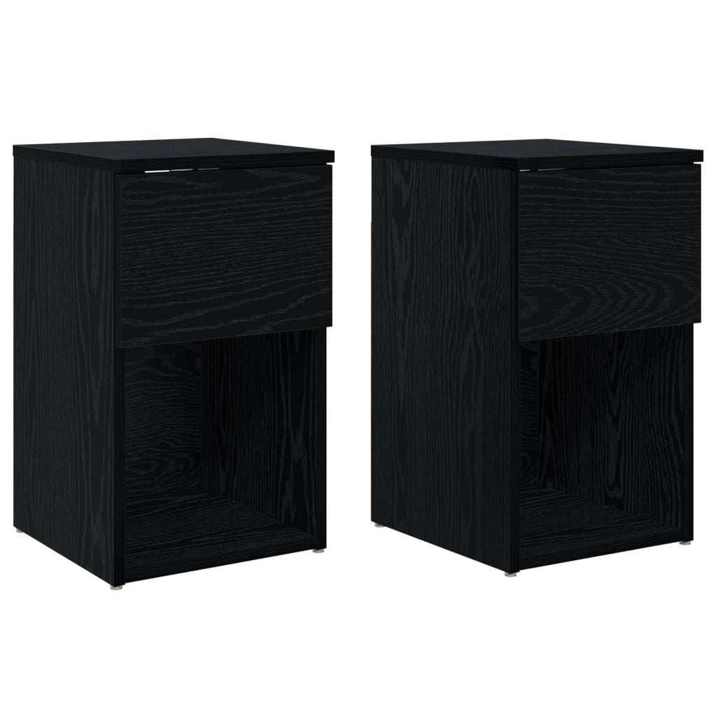 Armadietto per letto 2 pz Rovere Nero 29 x 31,5 x 49 cm CFW4179590