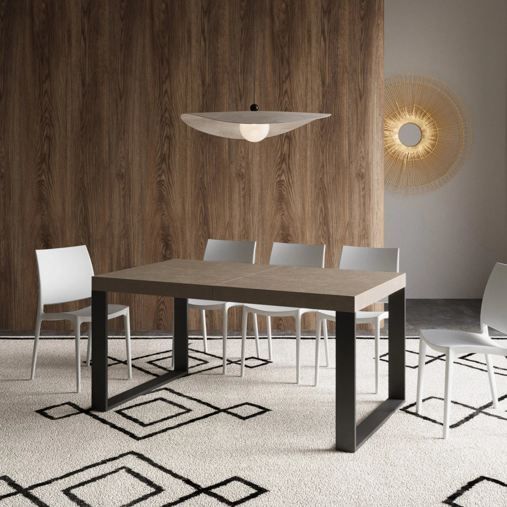 Tavolo allungabile 90x160/264 cm Tekno tortora gambe antracite