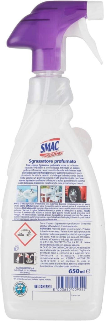 SMAC SET DI 12 SGRASSATORE PROFUMATO ALLA LAVANDA SPRAY 650 ML