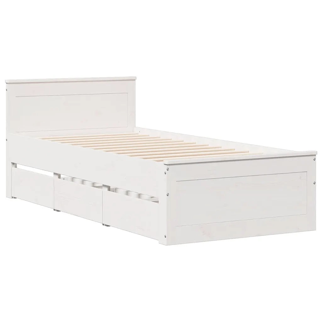 vidaXL Letto Libreria senza Materasso Bianca 90x200 cm Legno di Pino