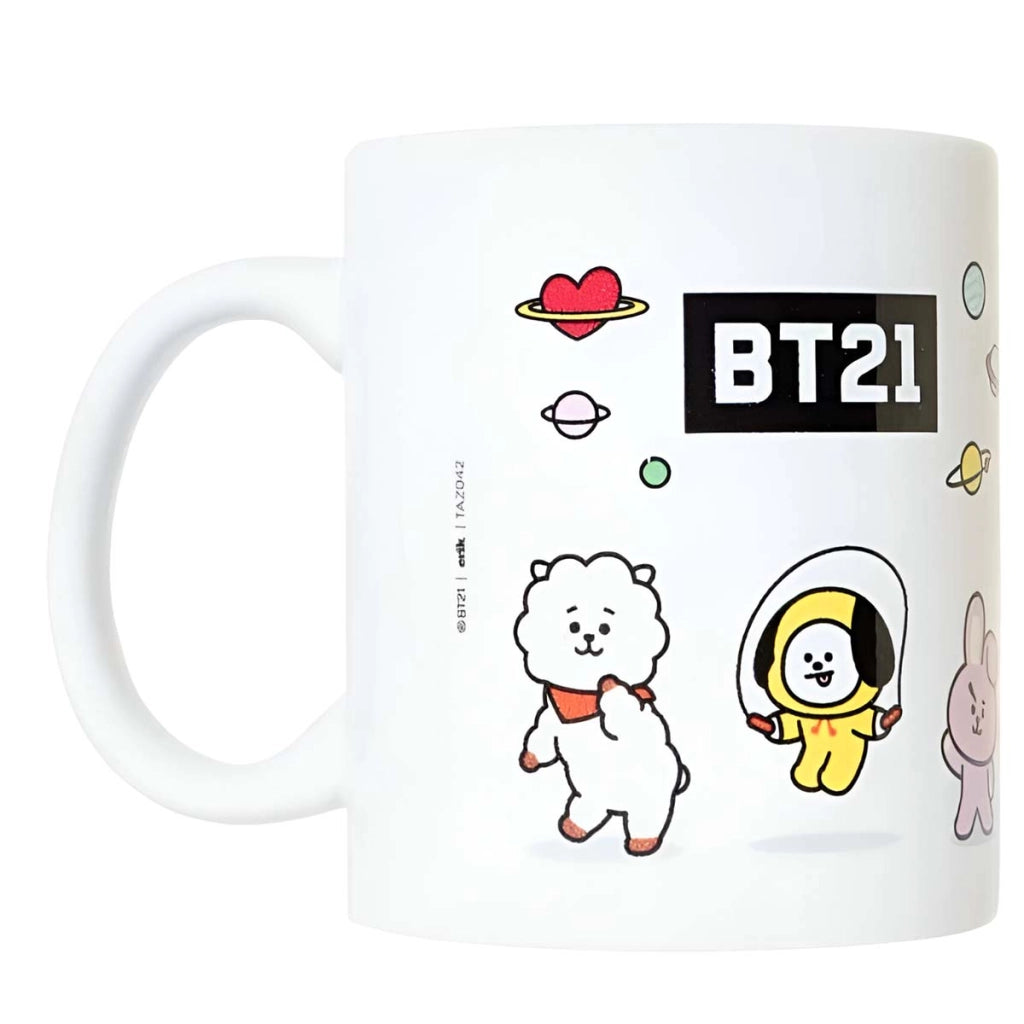 Tazza in ceramica Capacità 300 ml con tutti i personaggi Ufficiale Bianco Line Friends BT21