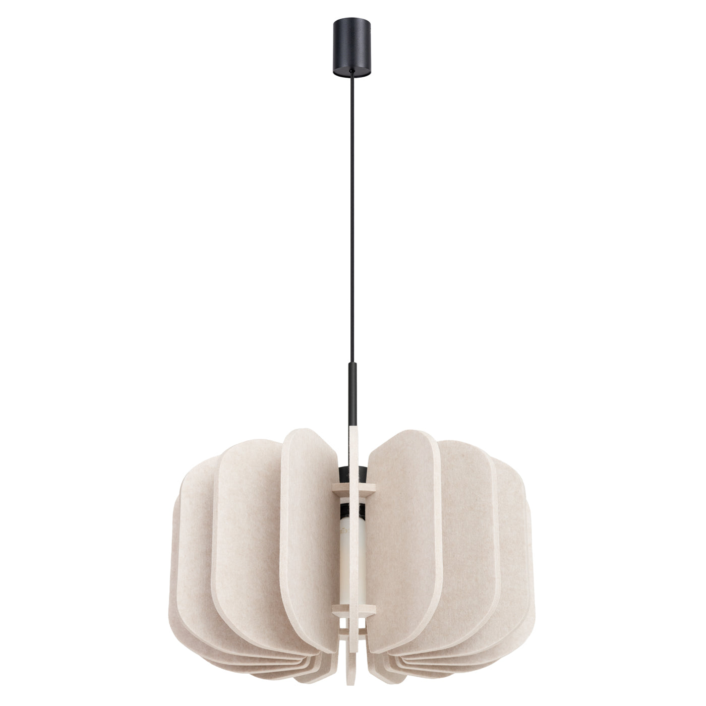 Lampada a sospensione e da terra moderna MULA con paralume in feltro 45 cm nero beige