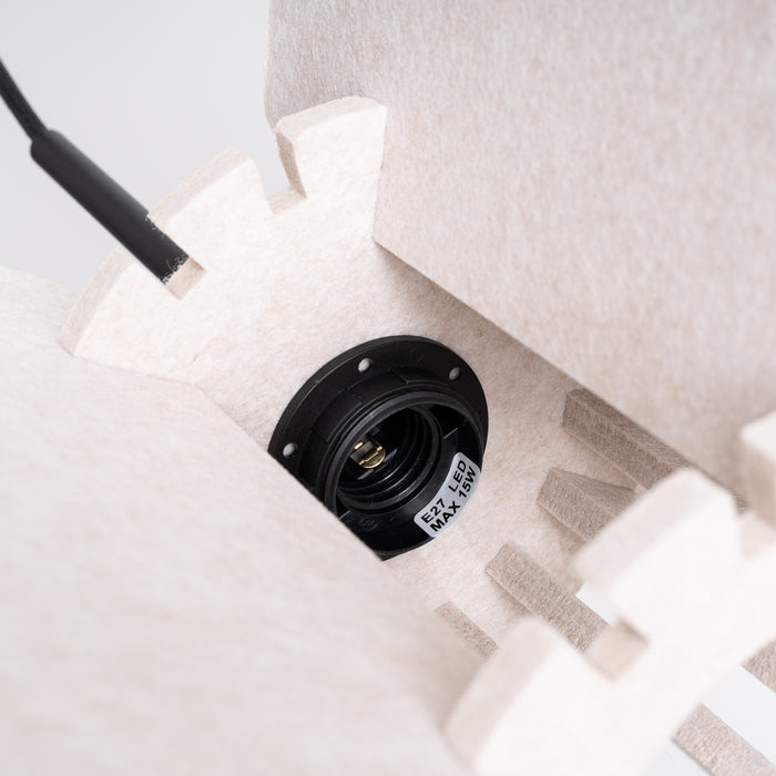 Lampada a sospensione e da terra moderna MULA con paralume in feltro 45 cm nero beige