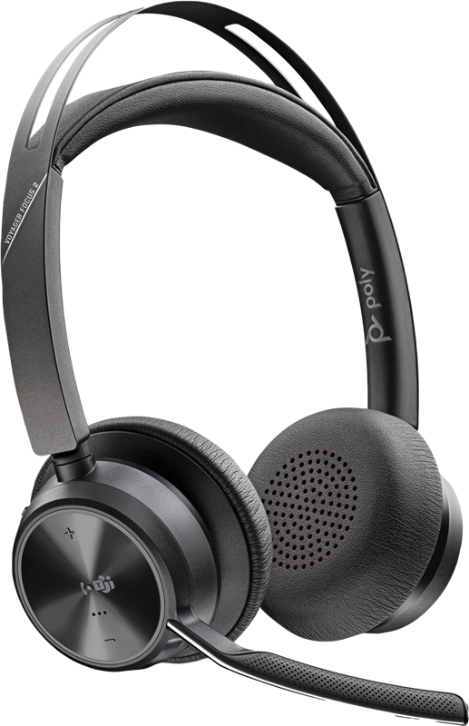 HP Poly Voyager Focus 2 Microsoft Teams Certified USB-C-C Headset +USB-C/A Adapter +Charging Stand