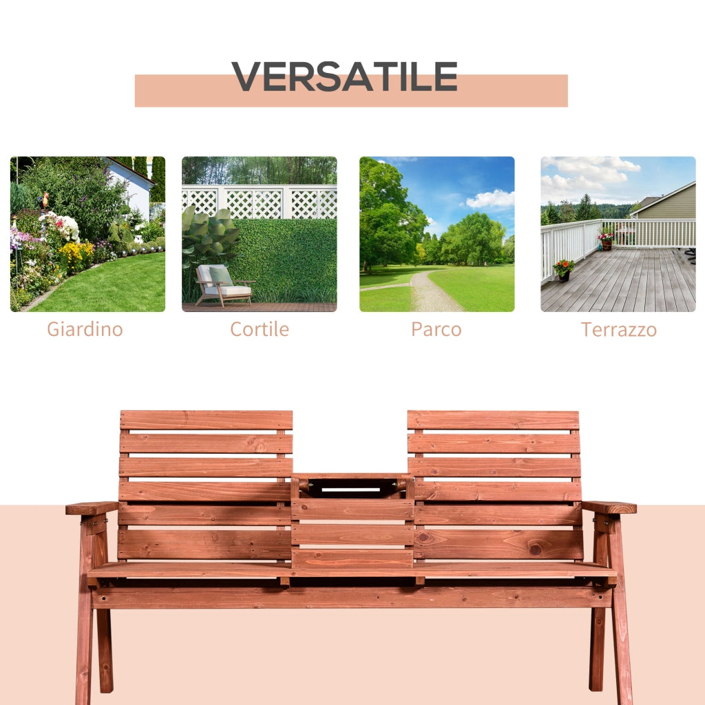 Panchina Esterni Legno Abete 2/3 Posti, Convertibile 160x68x92cm