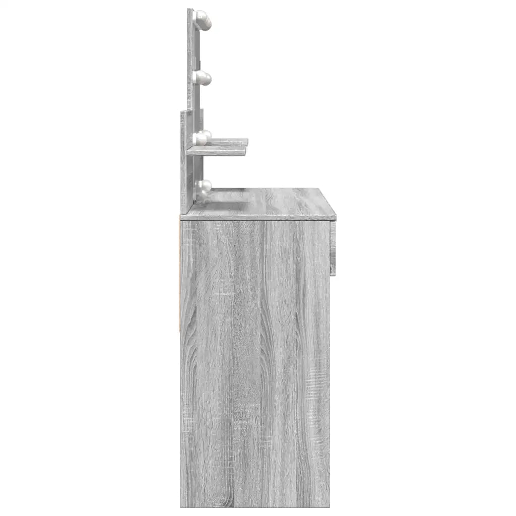 vidaXL Toeletta con LED Grigio Sonoma 100x40x130 cm