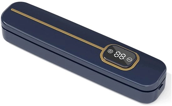 Vacuum Sealer Automatico - Imballaggio Alimentare Portatile - Accessori Cucina - Blu Scuro - 33 x 7,5 x 6 cm.
