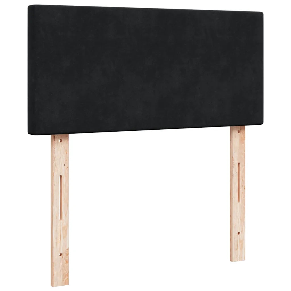 Struttura Letto Pouf con Materassi Nero 200x200 cm Velluto 3312913