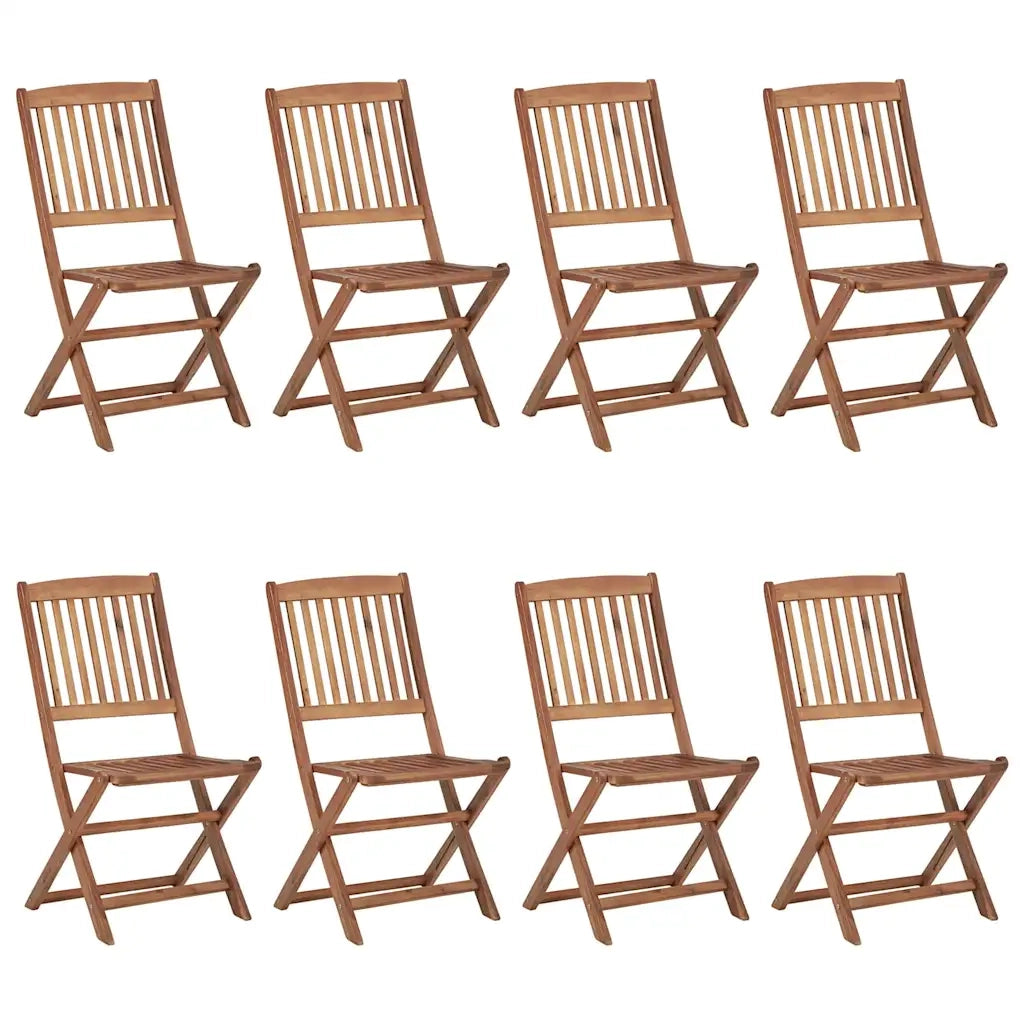Sedie da Giardino Pieghevoli 8 pz con Cuscini Massello Acacia cod mxl 67255