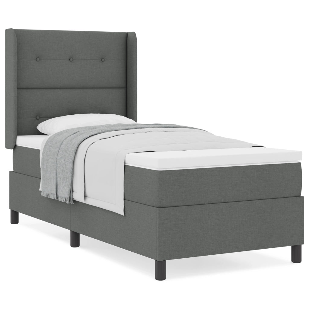 Letto a Flessione  con Materasso Grigio Scuro 80x200 cm in Tessuto