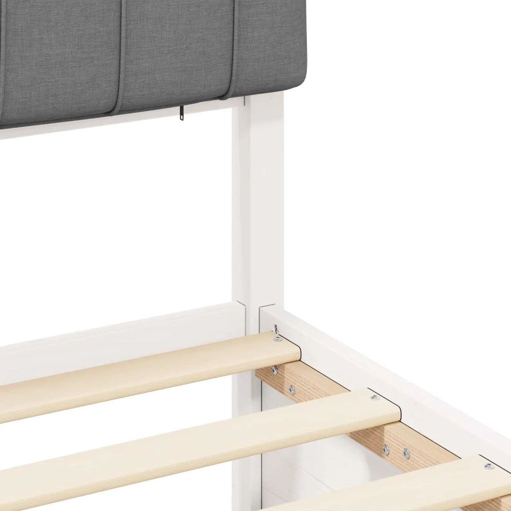 Letto con Testiera Rivestita Grigio chiaro 200 x 200 cm 3398213