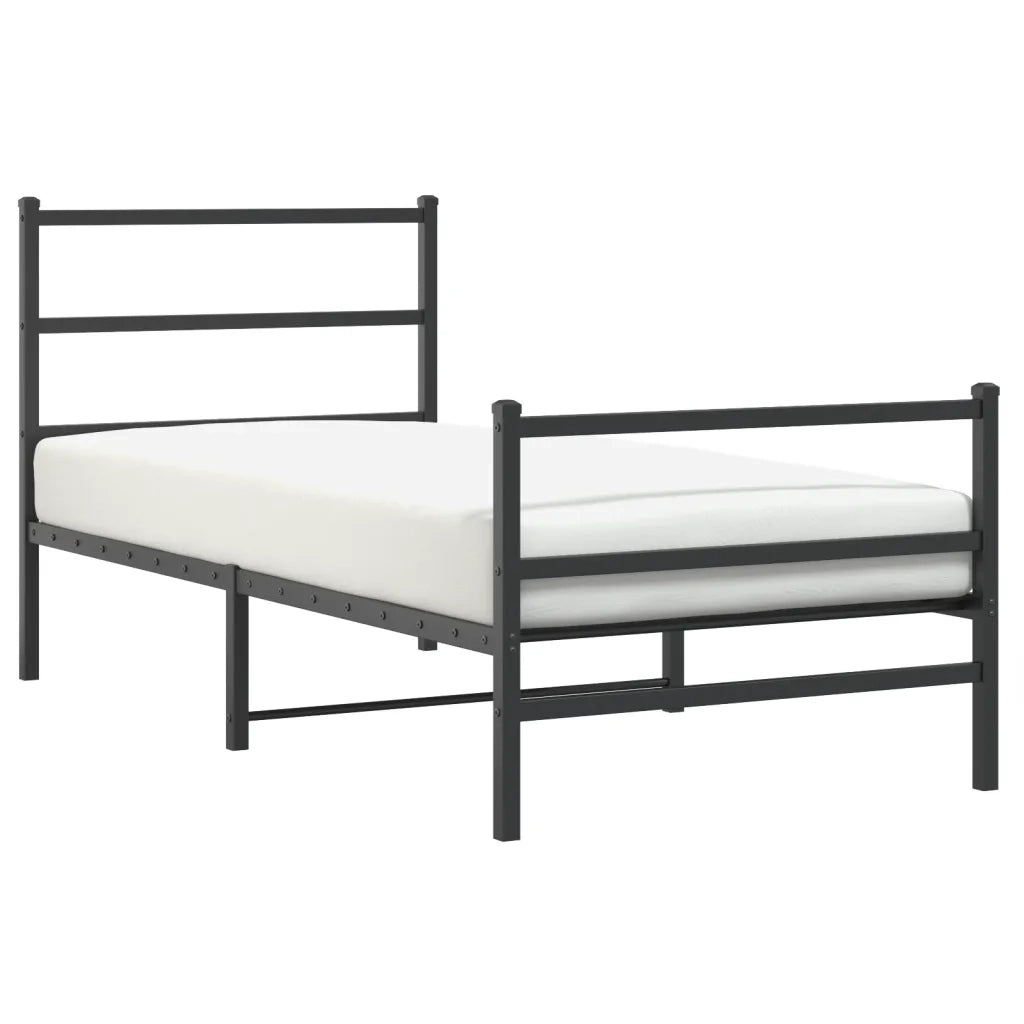 Giroletto con Testiera e Pediera Metallo Nero 90x200 cmcod mxl 134508
