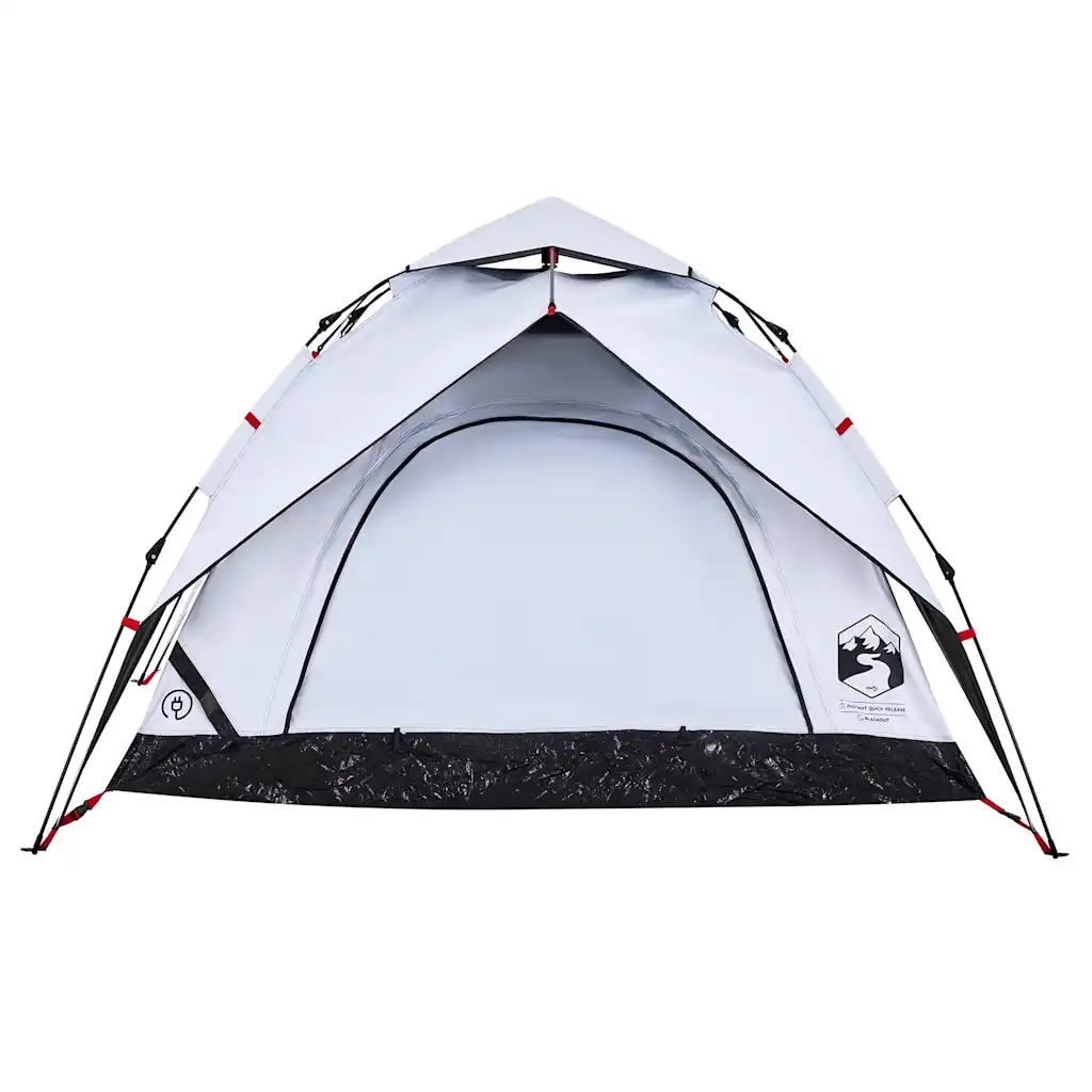 Tenda 3 Persone-Tenda da campeggio Bianca in Tessuto Oscurante a Rilascio Rapido 663060