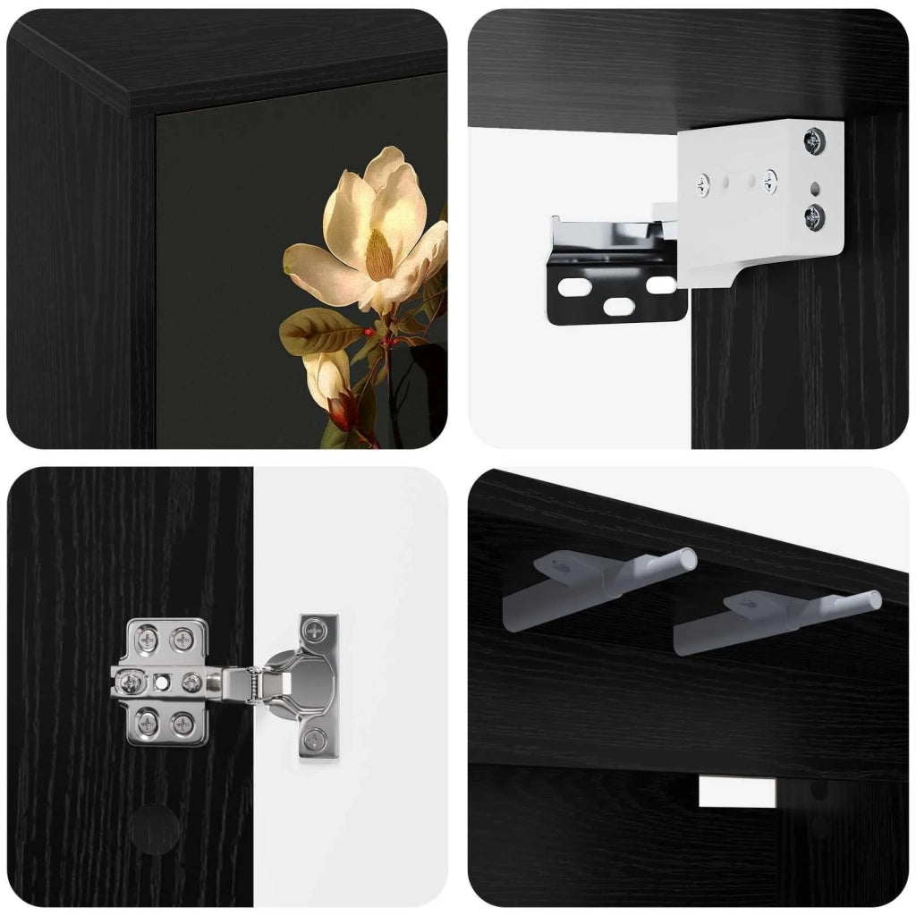Mobile TV da Parete BREMEN 102 x 33 x 40 cm Rovere Nero 8007186