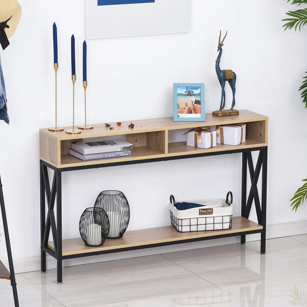 Tavolo console ¨C zephmum ¨C legno rovere 120x23.5x75