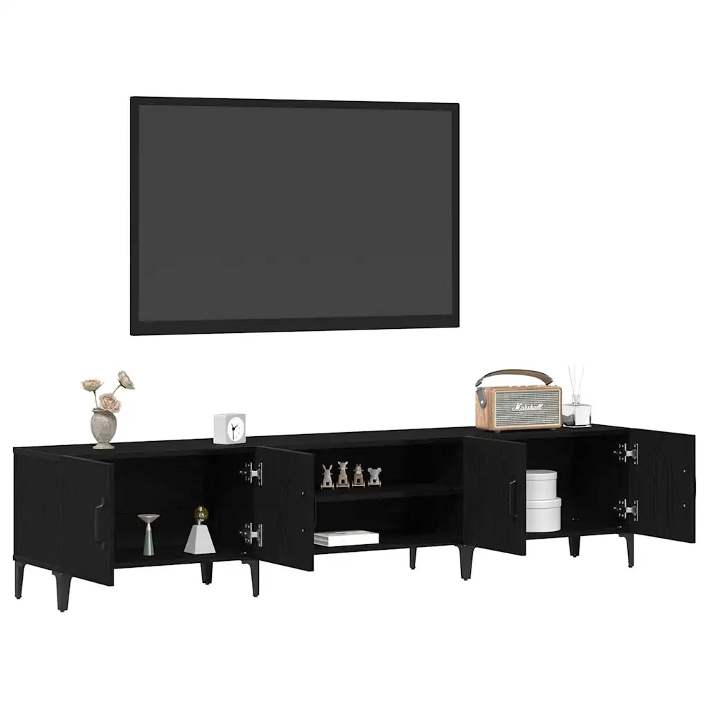 Mobile TV-Credenza per TV-Console TV Rovere Nero 180 x 31,5 x 40 cm Legno multistrato 991276