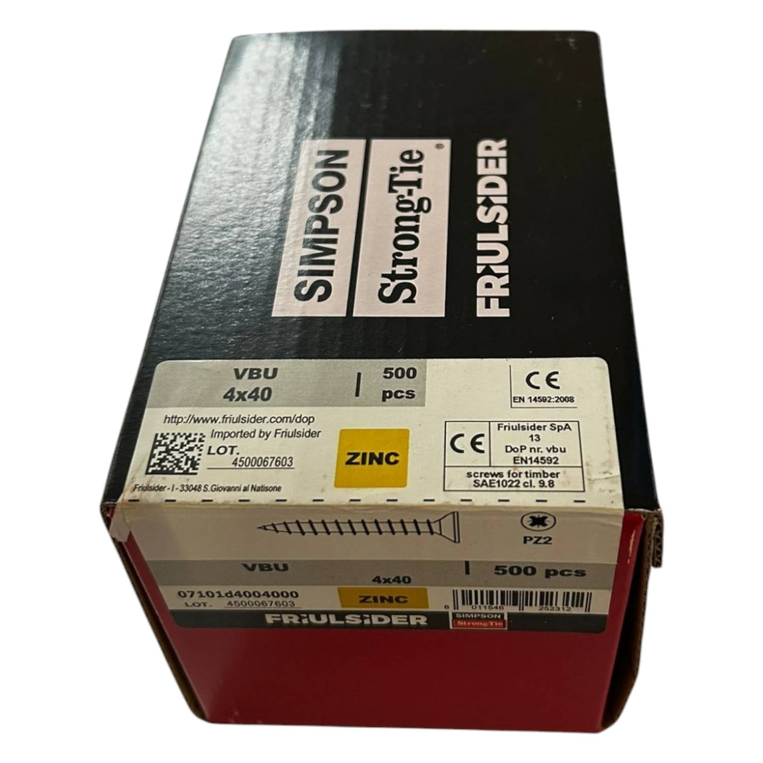 VITI PER TRUCIOLARE ZINCATA GIALLA 4x40 500 PEZZI