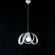 Lampadario cameretta a sospensione in ferro Bianco una luce 32x h24 cm