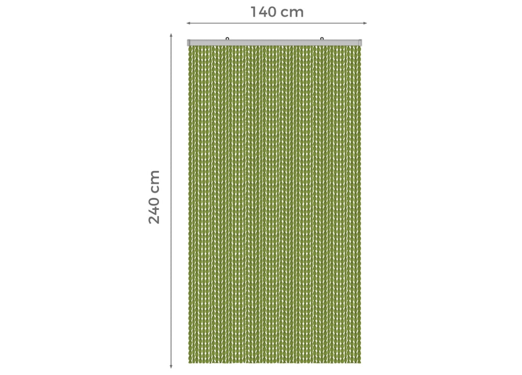 Tenda Antimosca Antirumore Caduta Pannello Porta Finestra Casa Pon Pon - 140X240 - Verde